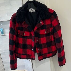 BB Dakota Black & Red Checkered Jacket Size XS. Worn once excellent condition